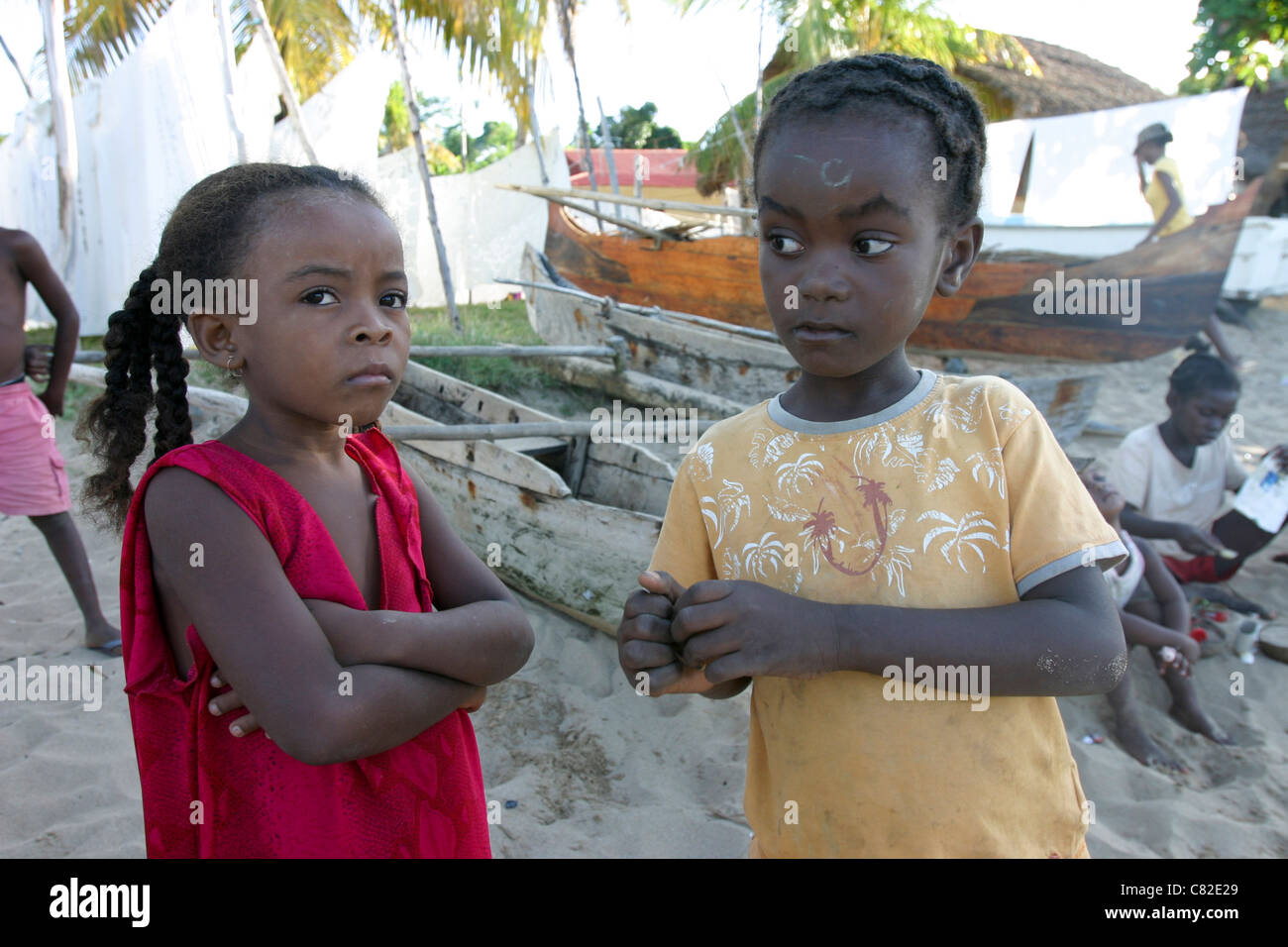 Madagascar Malagasy Children in Nosy Komba near Nosy Be Africa Stock ...