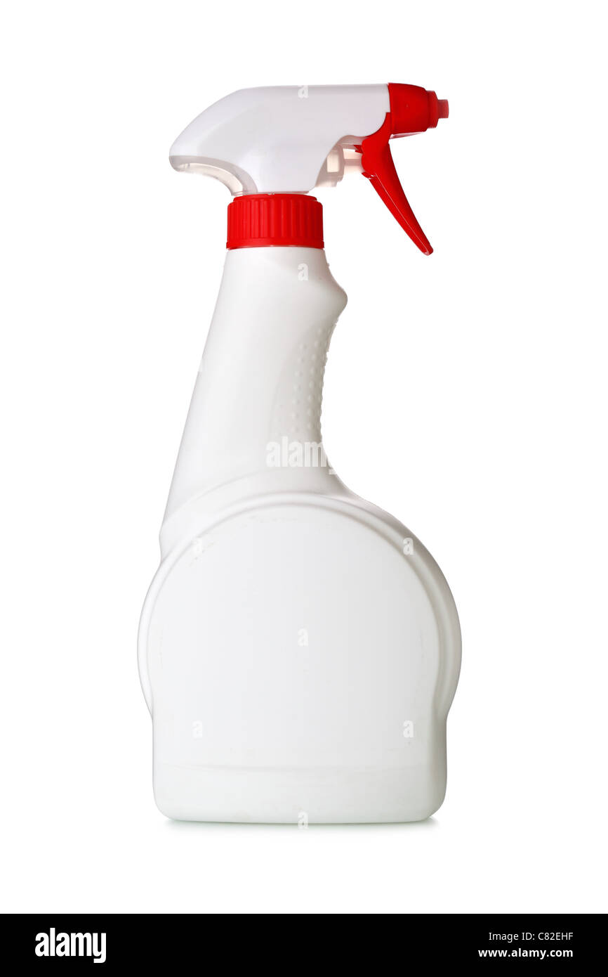 White spray bottle isolated over the white white background  Stock Photo