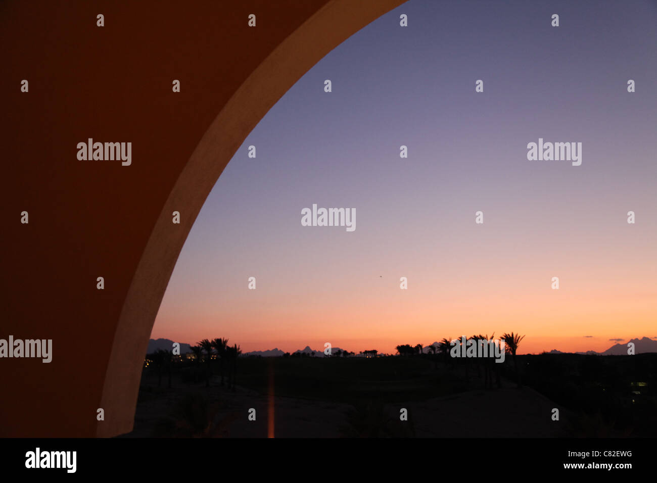 Wüstenhimmel bei Nacht, Night Sky in the Desert Stock Photo