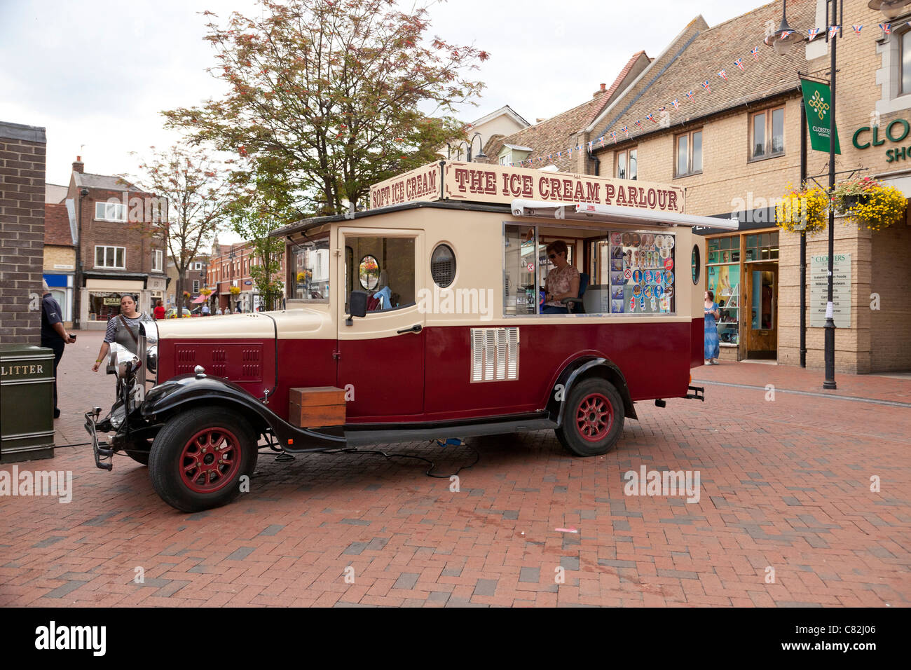 vintage ice cream van in Ely, UK Stock Photo