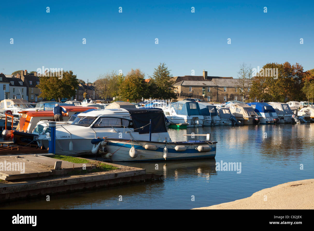 boatyard marina along the River ouse at Ely, Cambridgeshire UK Stock Photo