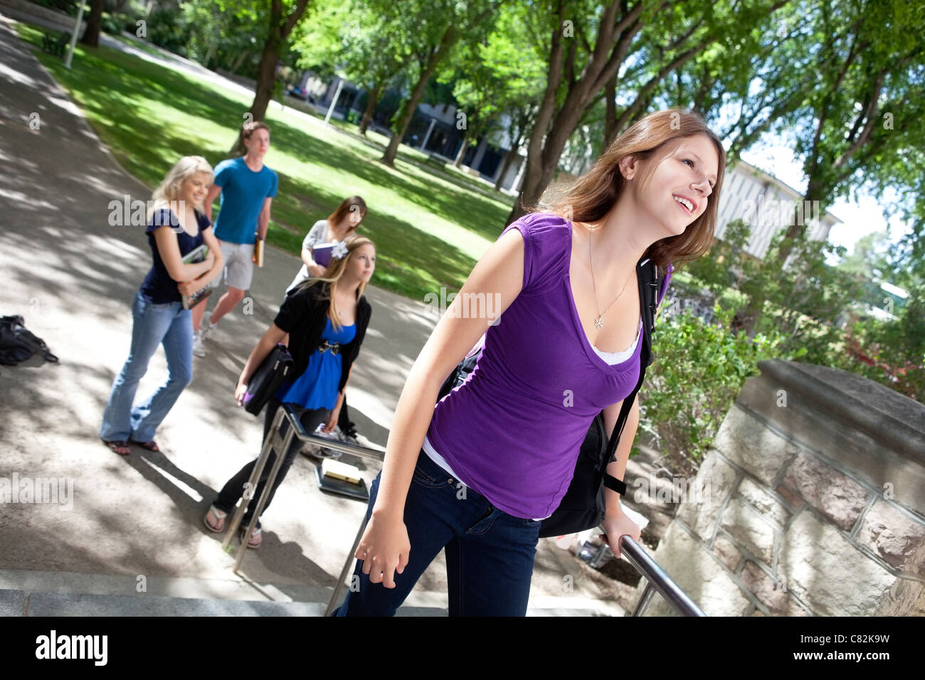 Pretty College Girl Going College Hi Res Stock Photography And Images