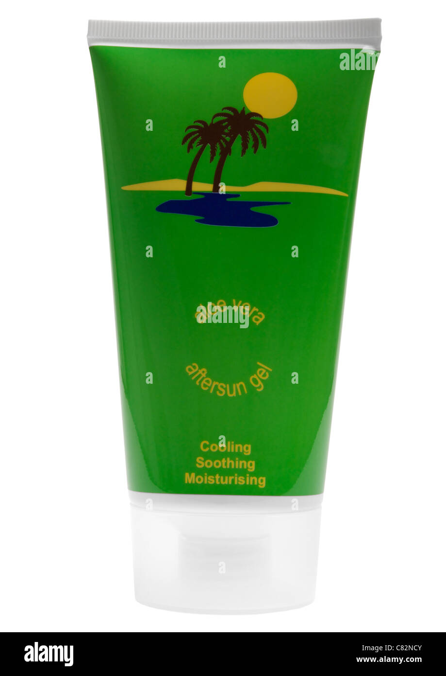 Bottle of aftersun cream gel on white background Stock Photo Alamy