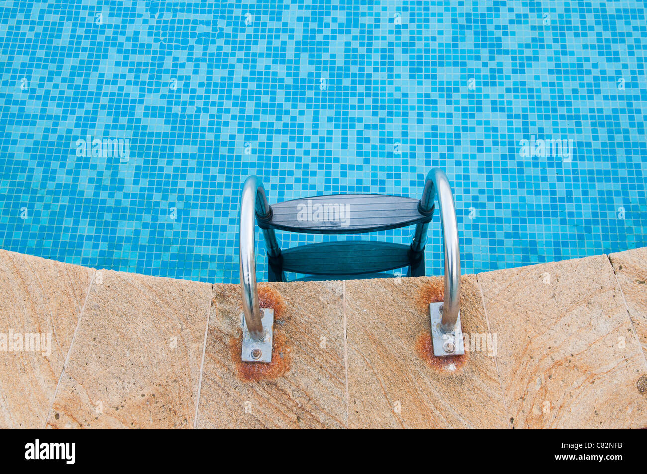 close up of a swimming pool in the summer Stock Photo