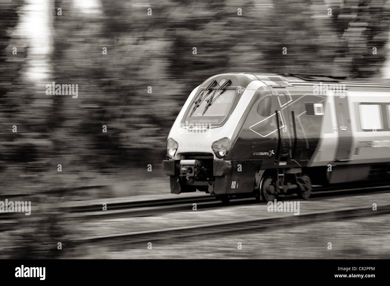 Modern high speed train with motion blur Stock Photo - Alamy