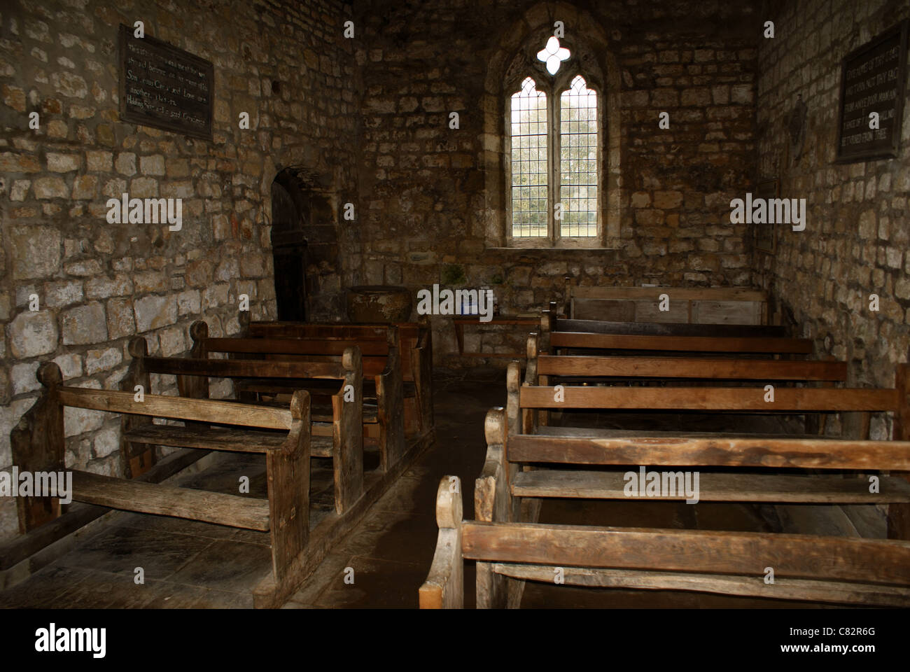 Inside St Mary's Lead Church near Towton Battlefields Stock Photo
