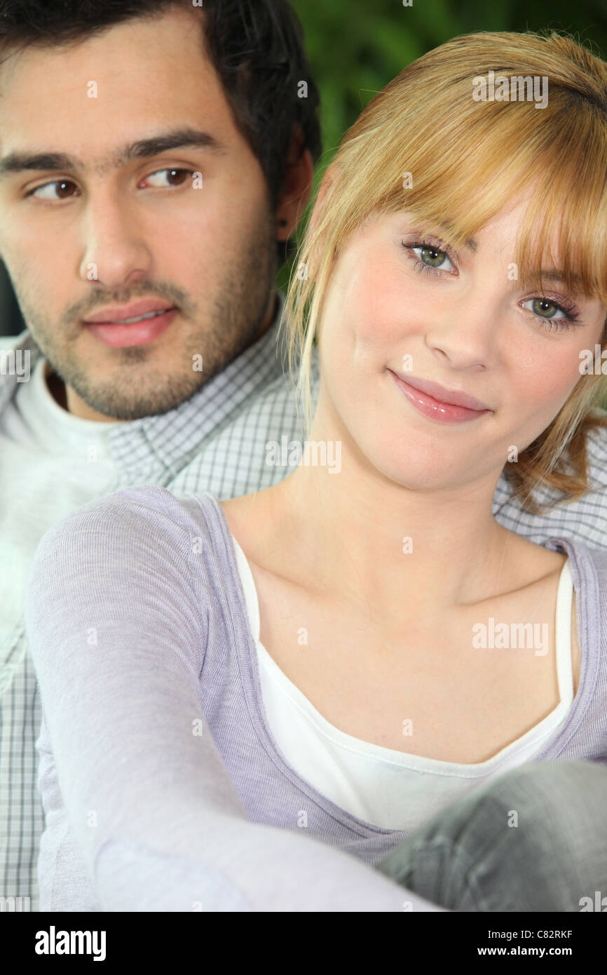 a man looking a woman Stock Photo Alamy