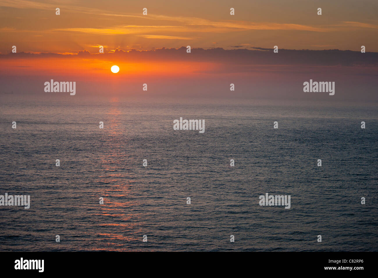Irish Sea Sunset Stock Photo
