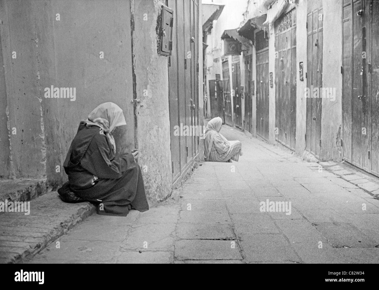 Street life in the medina of Fes in Morocco Stock Photo