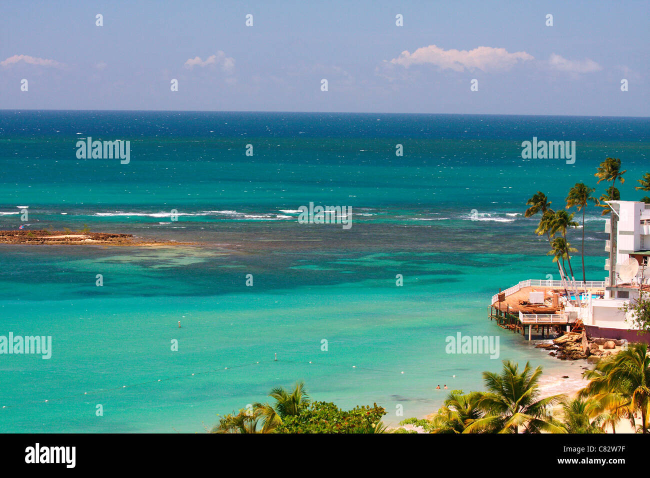 The beach of Isla Verde in San Juan, Puerto Rico. Stock Photo