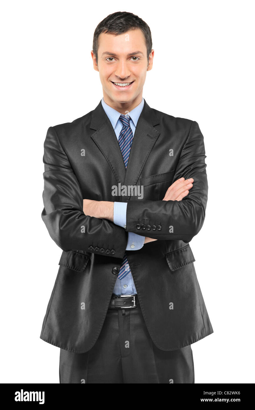 Portrait of happy smiling young businessman Stock Photo - Alamy