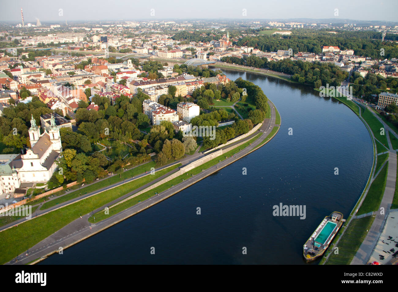 Vistula river in Krakow. Stock Photo