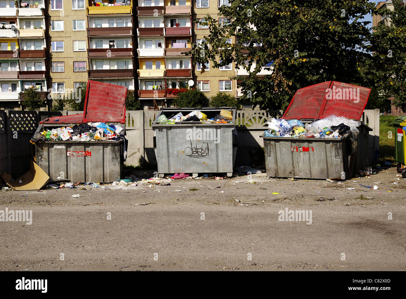 garbage / trash containers in Poland Stock Photo Alamy