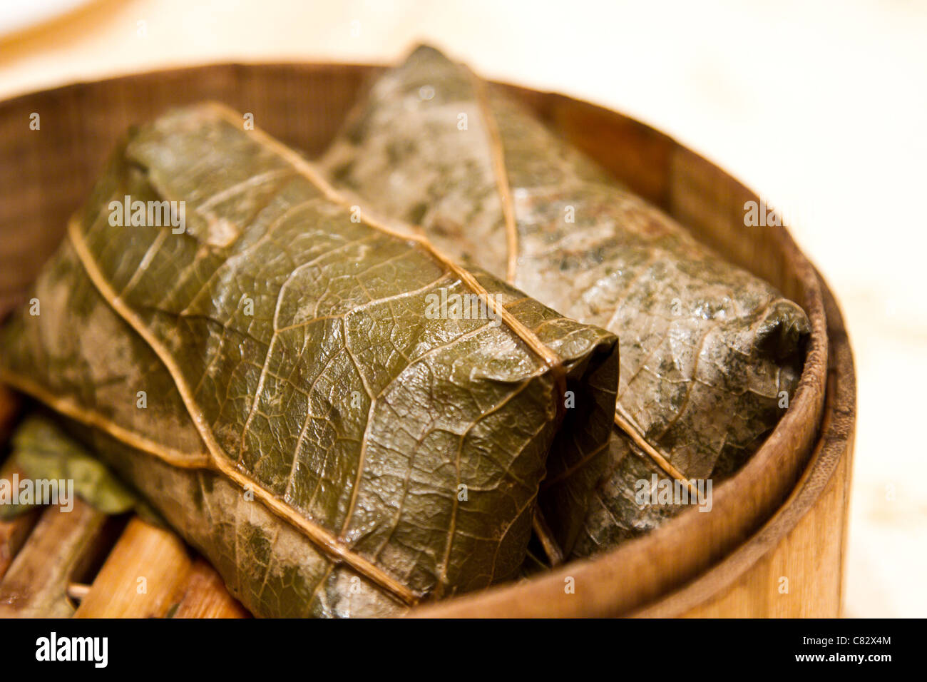 lotus leaf sticky rice chinese dim sum Stock Photo