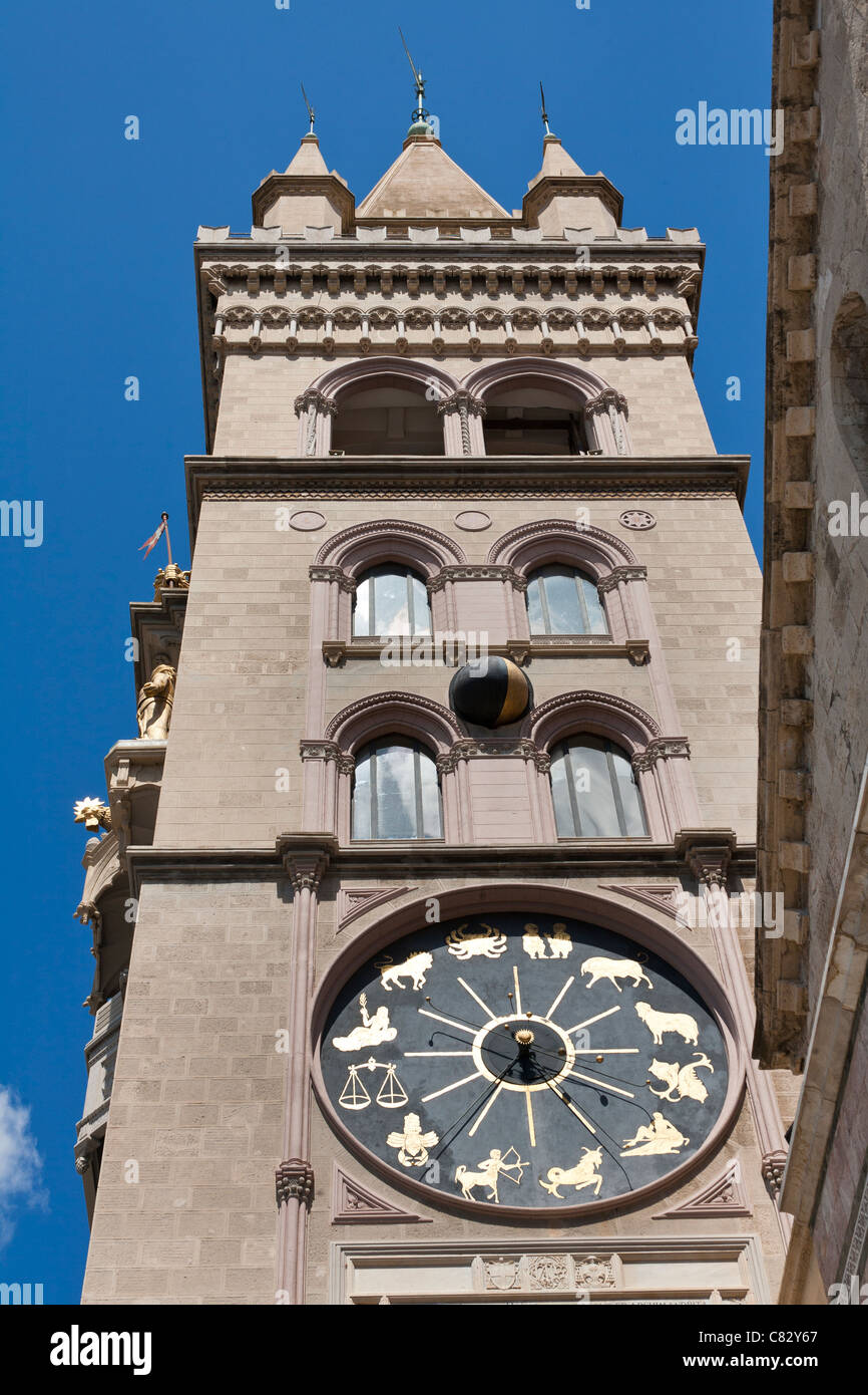 Clock tower, Messina Cathedral, Piazza Del Duomo, Messina, Sicily