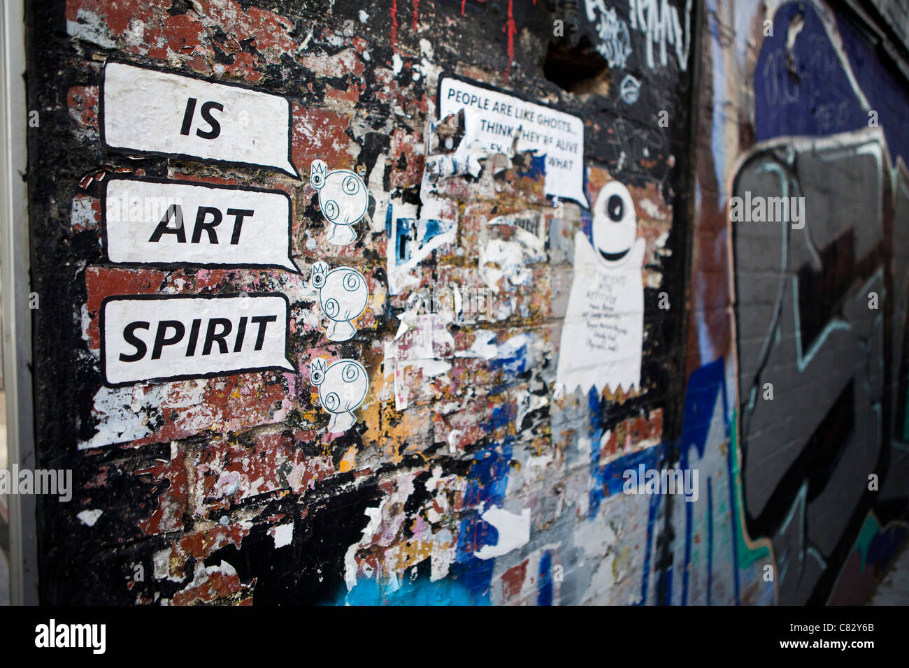 Graffiti Covered Walls In Street High Resolution Stock Photography and ...