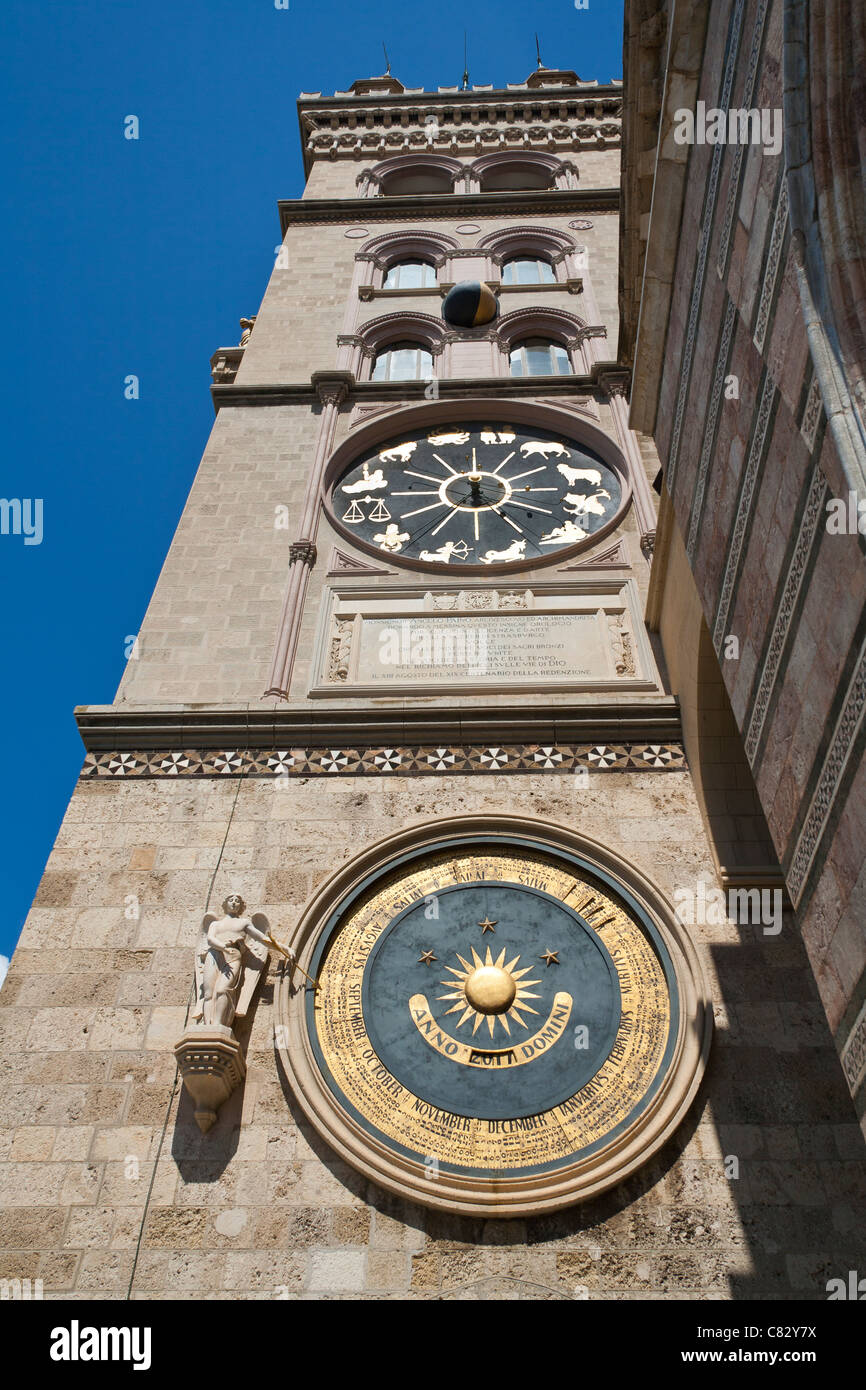 Astrological and astronomical clocks on clock tower, Messina Cathedral
