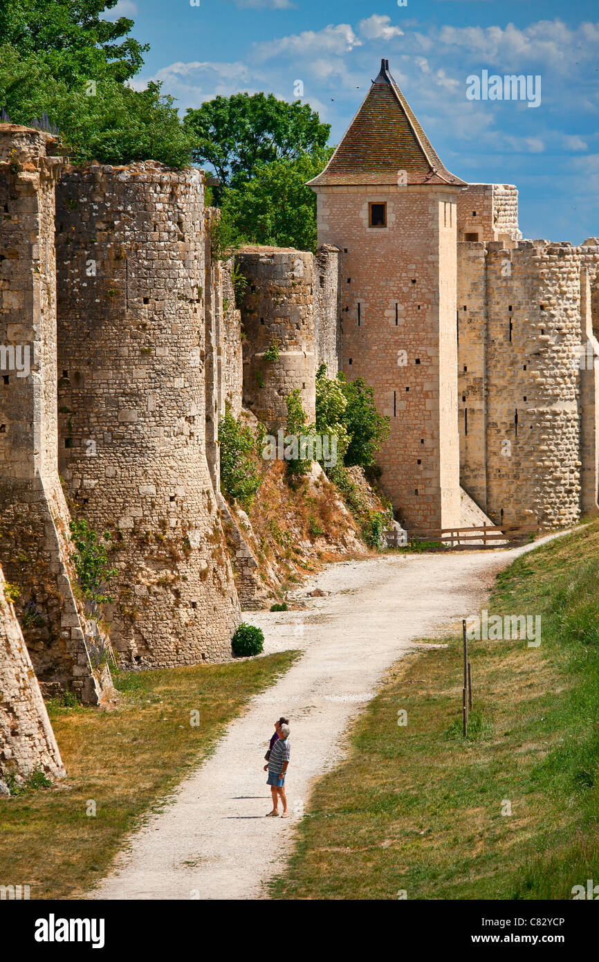 France, provins, ramparts surrounding the town Stock Photo
