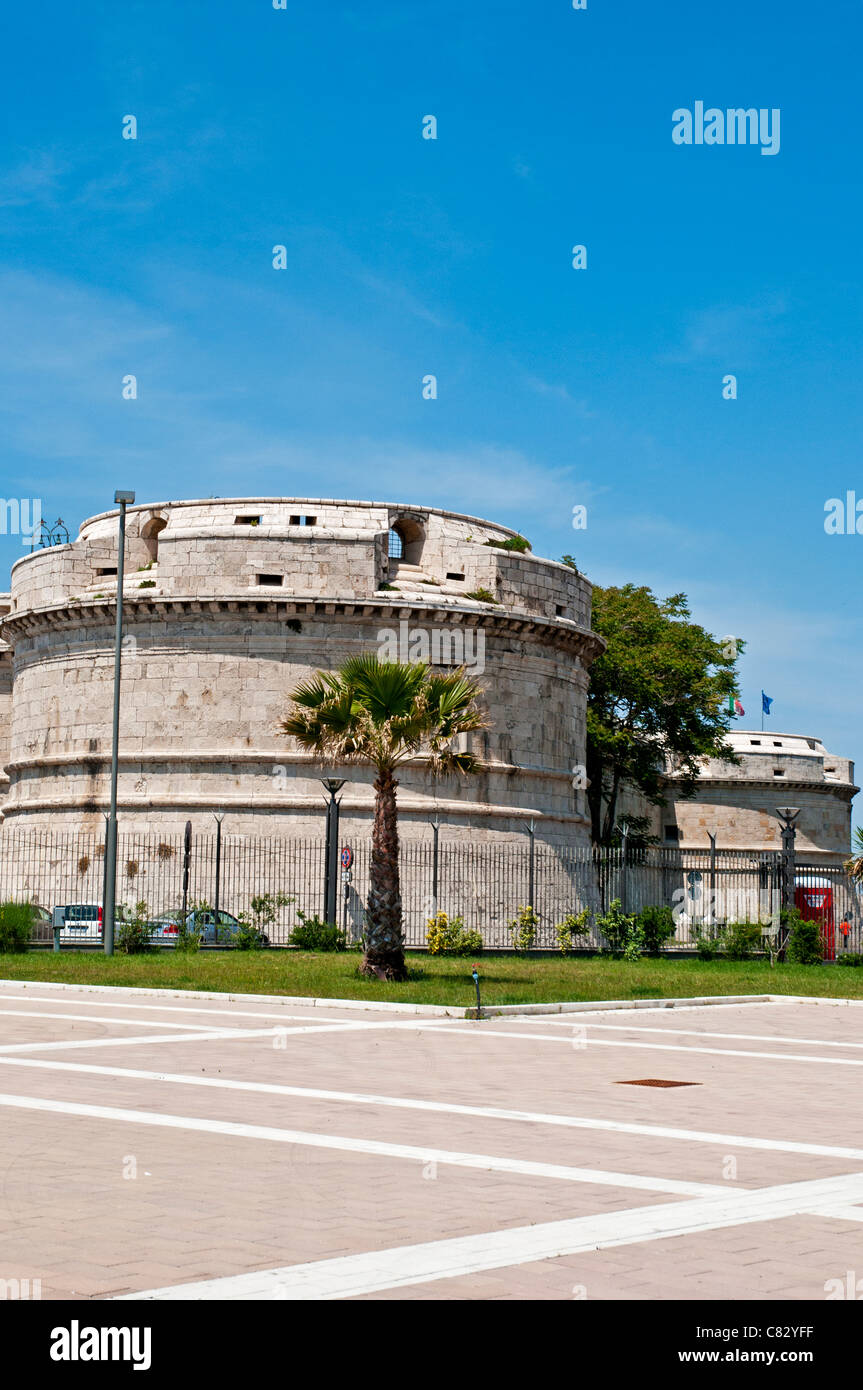 The massive Forte Michelangelo ('Michelangelo's fort') which was first commissioned to defend the port of Rome, Civitavecchia Stock Photo