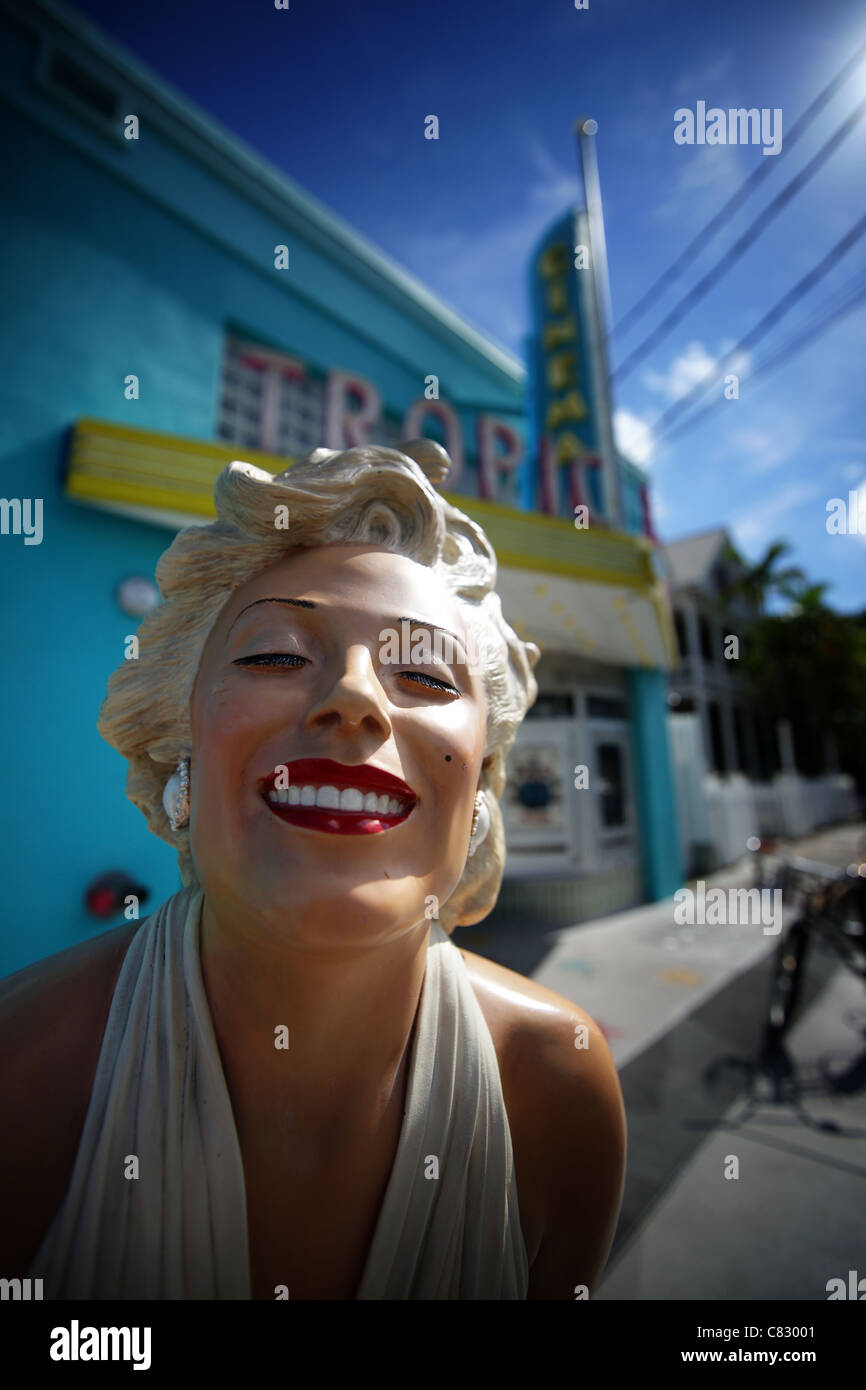 Statue of Marilyn Monroe in front of old movie theater in Key West