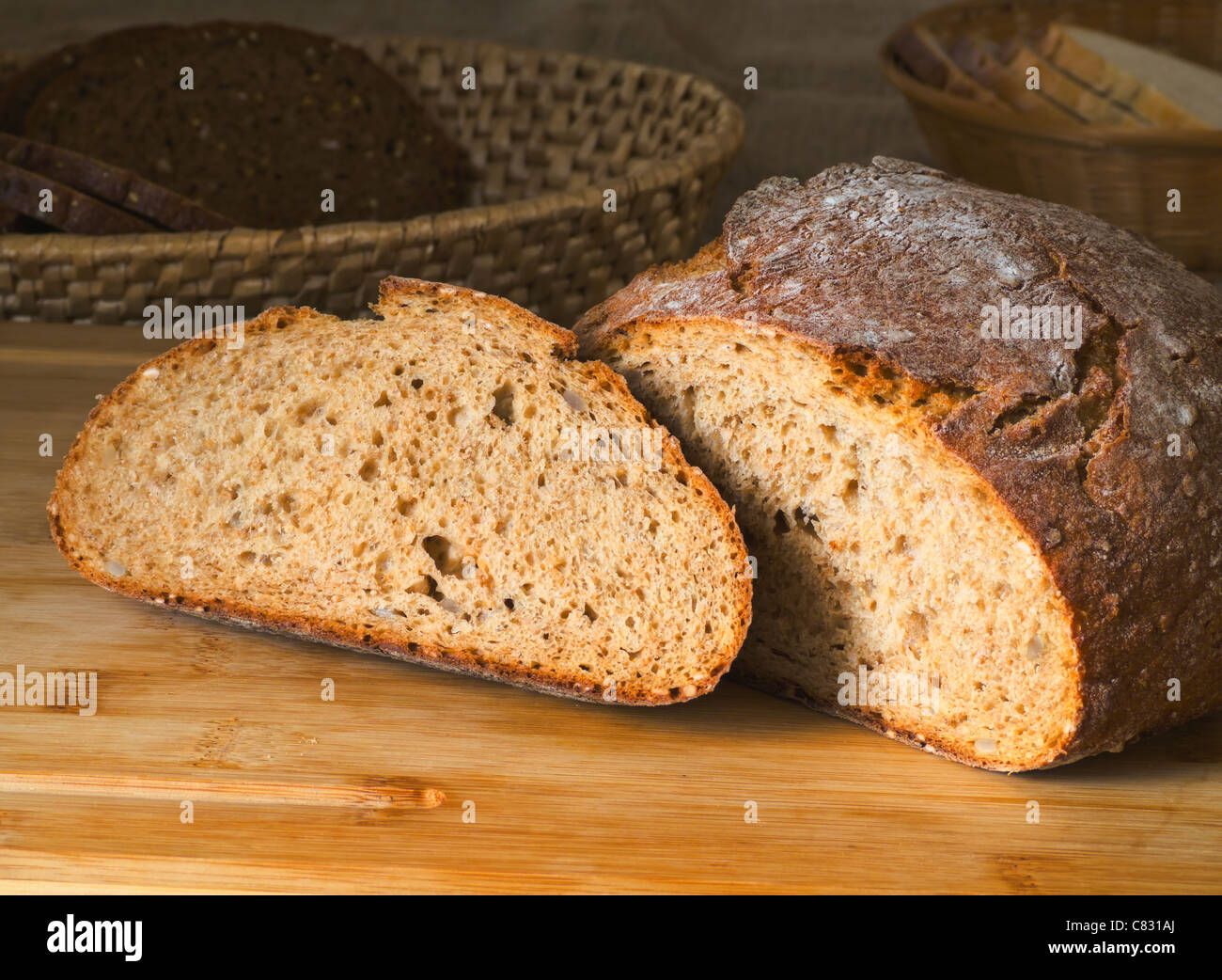Sliced Sourdough Bread Stock Photo