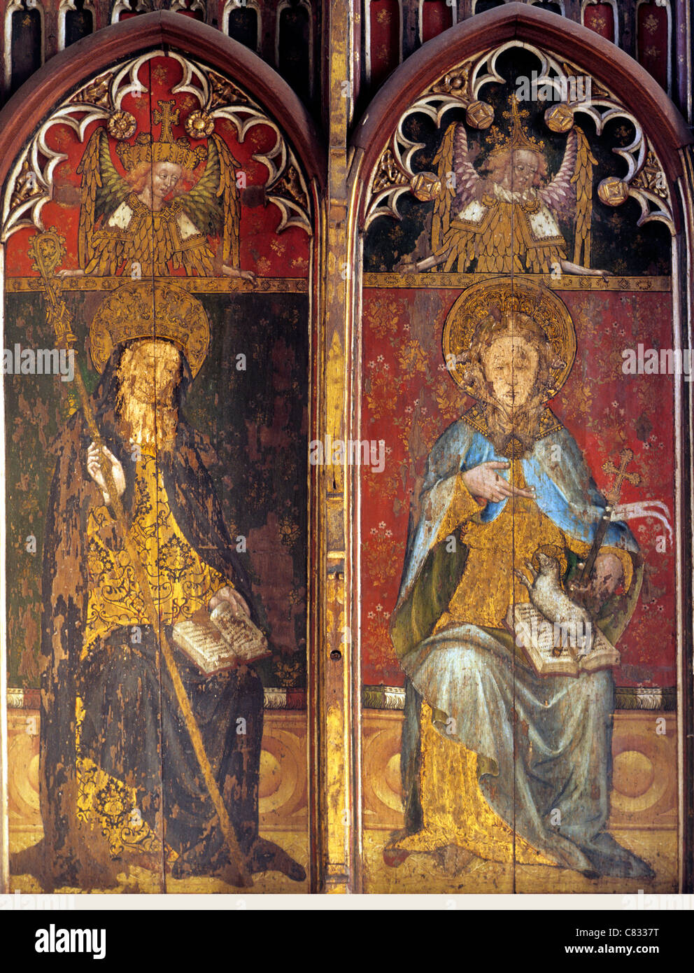 Ranworth, Norfolk, rood screen, St.Etheldreda and St. Agnes