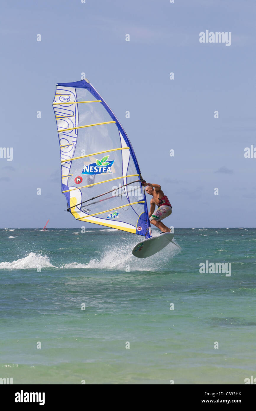 Windsurfing in Maui USA Stock Photo Alamy