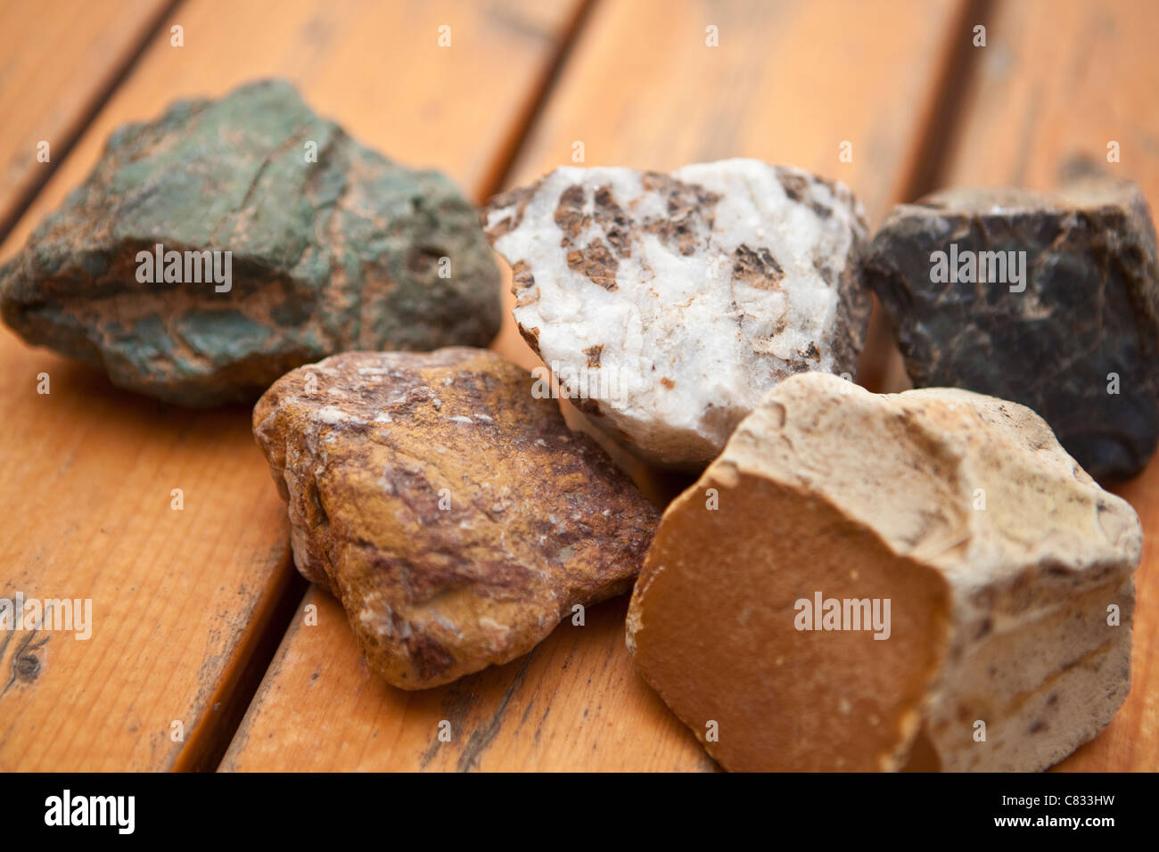 different rocks and minerals comprise the soils of Babcock Vineyard, Santa Rita Hills, Santa Ynez Valley, California Stock Photo