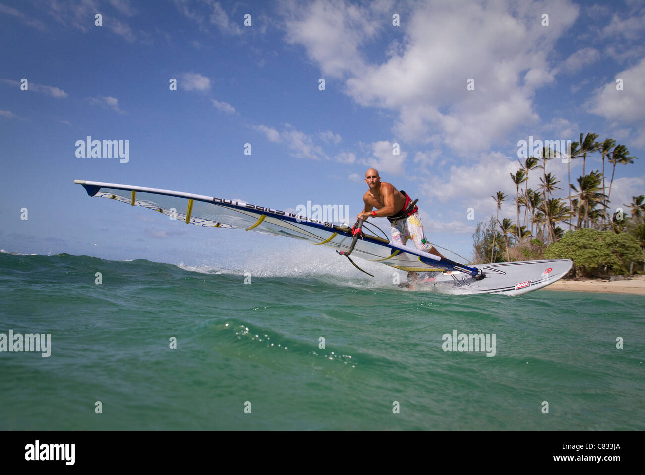 Windsurfing in Maui USA Stock Photo Alamy
