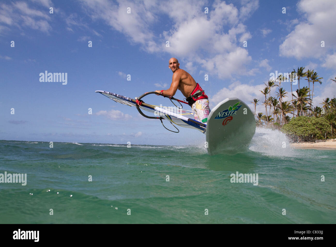 Windsurfing in Maui USA Stock Photo Alamy