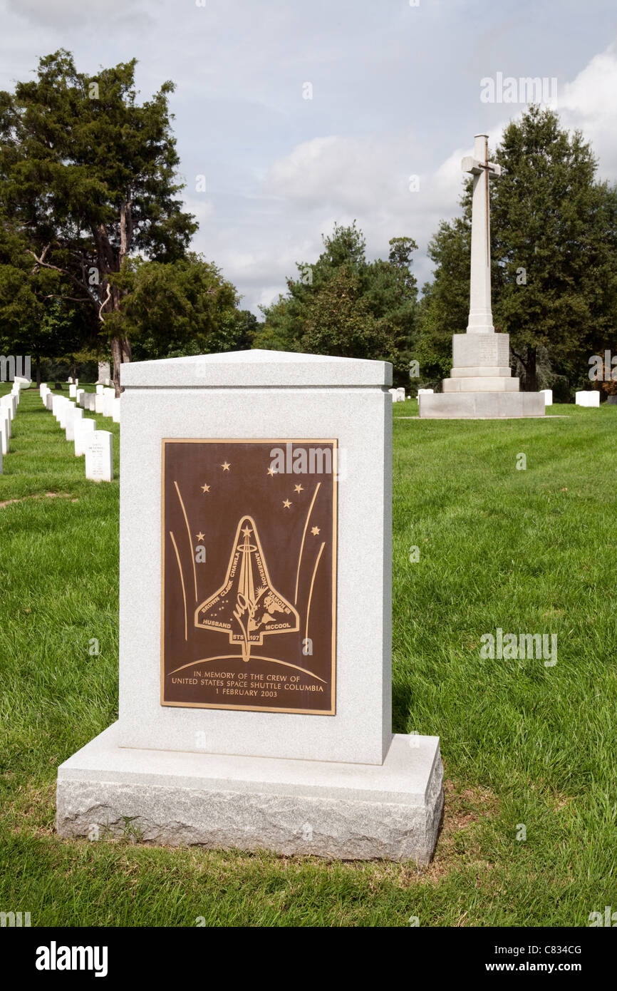 memorial to the Space Shuttle Columbia, Arlington Cemetery, Washington DC USA Stock Photo