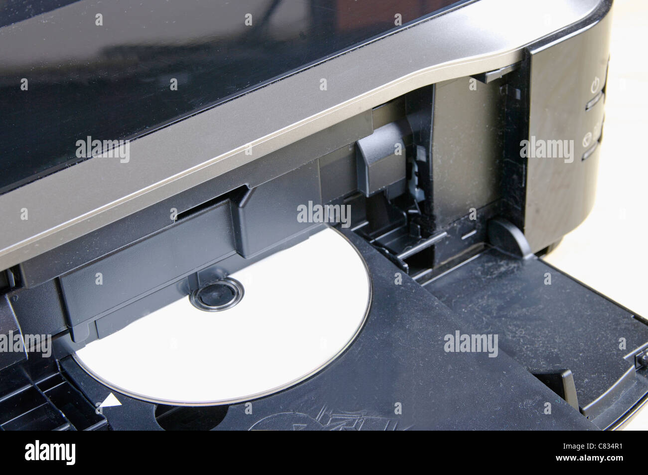 printing on the disc in the printer Stock Photo Alamy