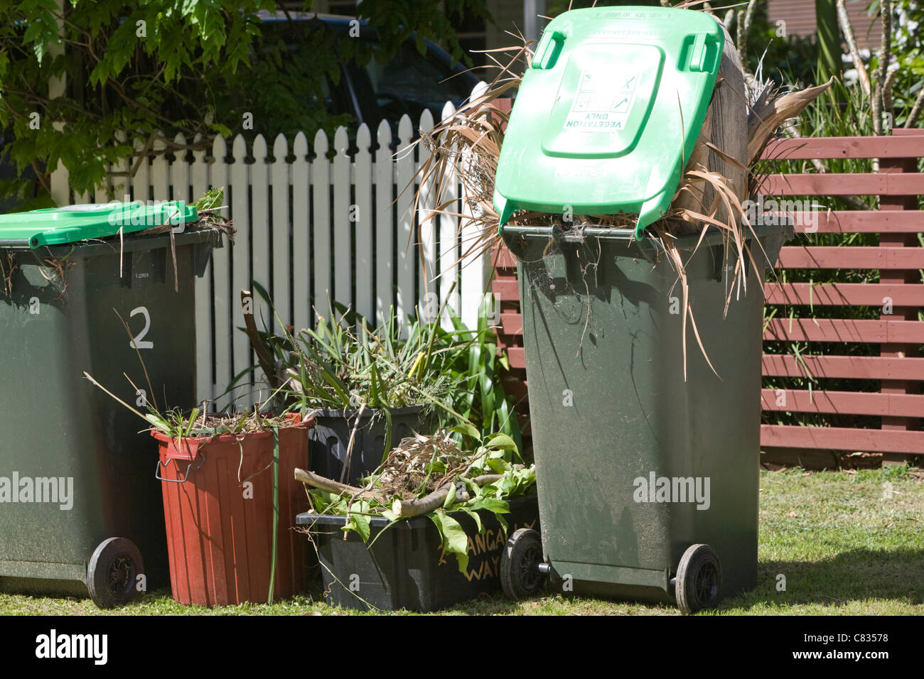 Domestic waste in wheelie bins hi-res stock photography and images - Alamy