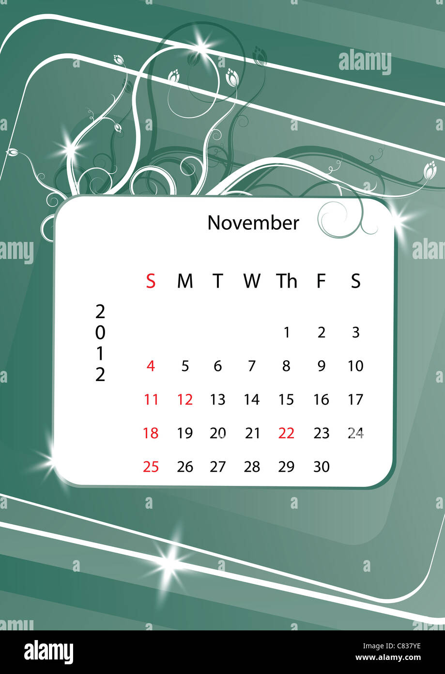 2012 calendar template hi-res stock photography and images - Page 3 - Alamy