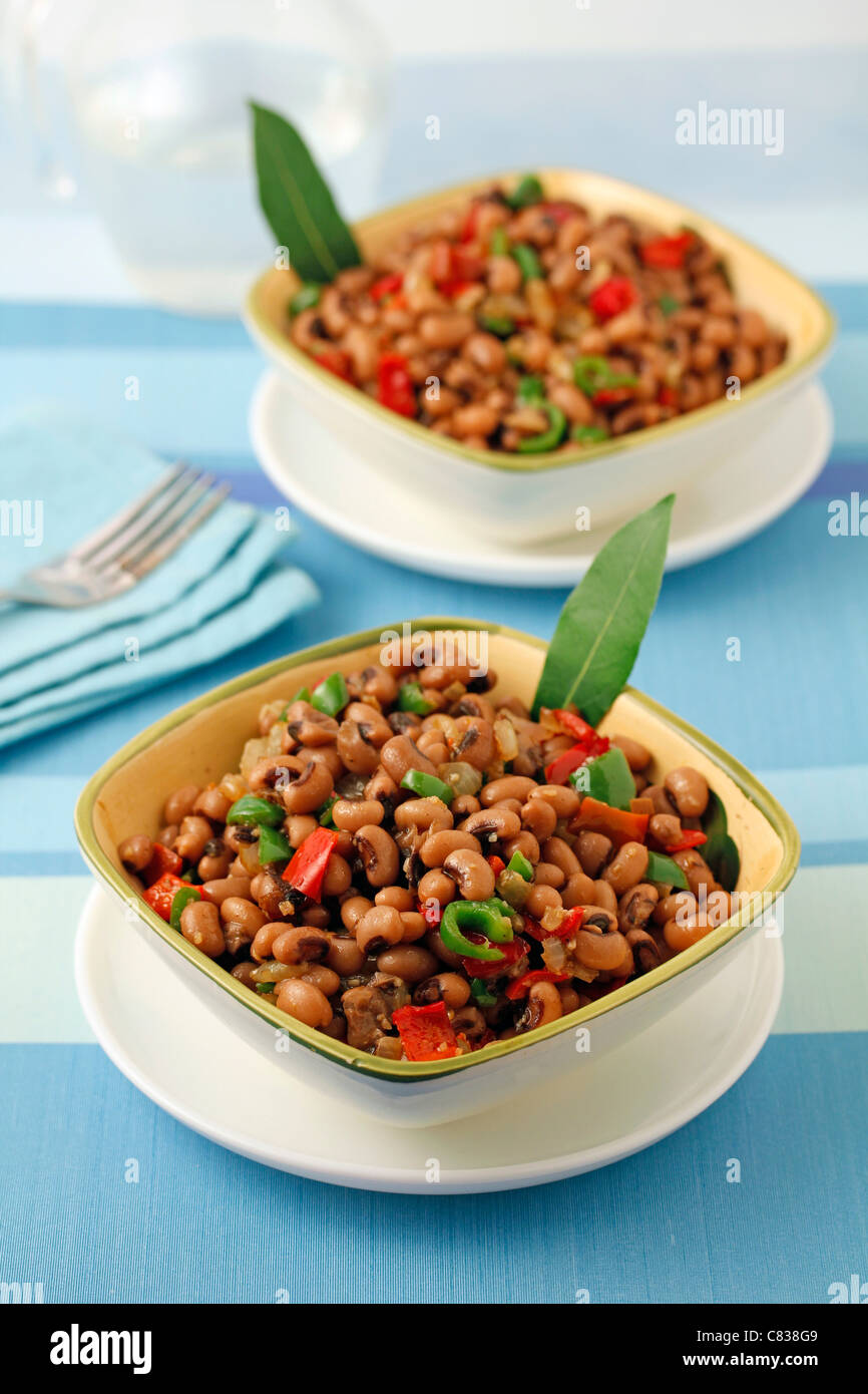 Stewed beans oriental style. Recipe available.. Stock Photo