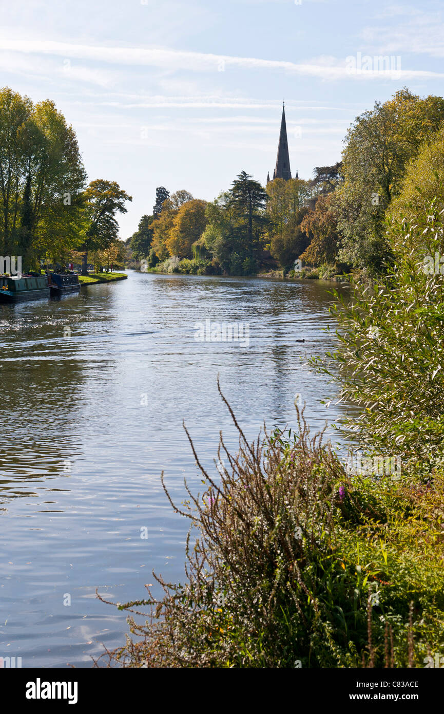 boats on the river Avon at Stratford upon Avon Stock Photo