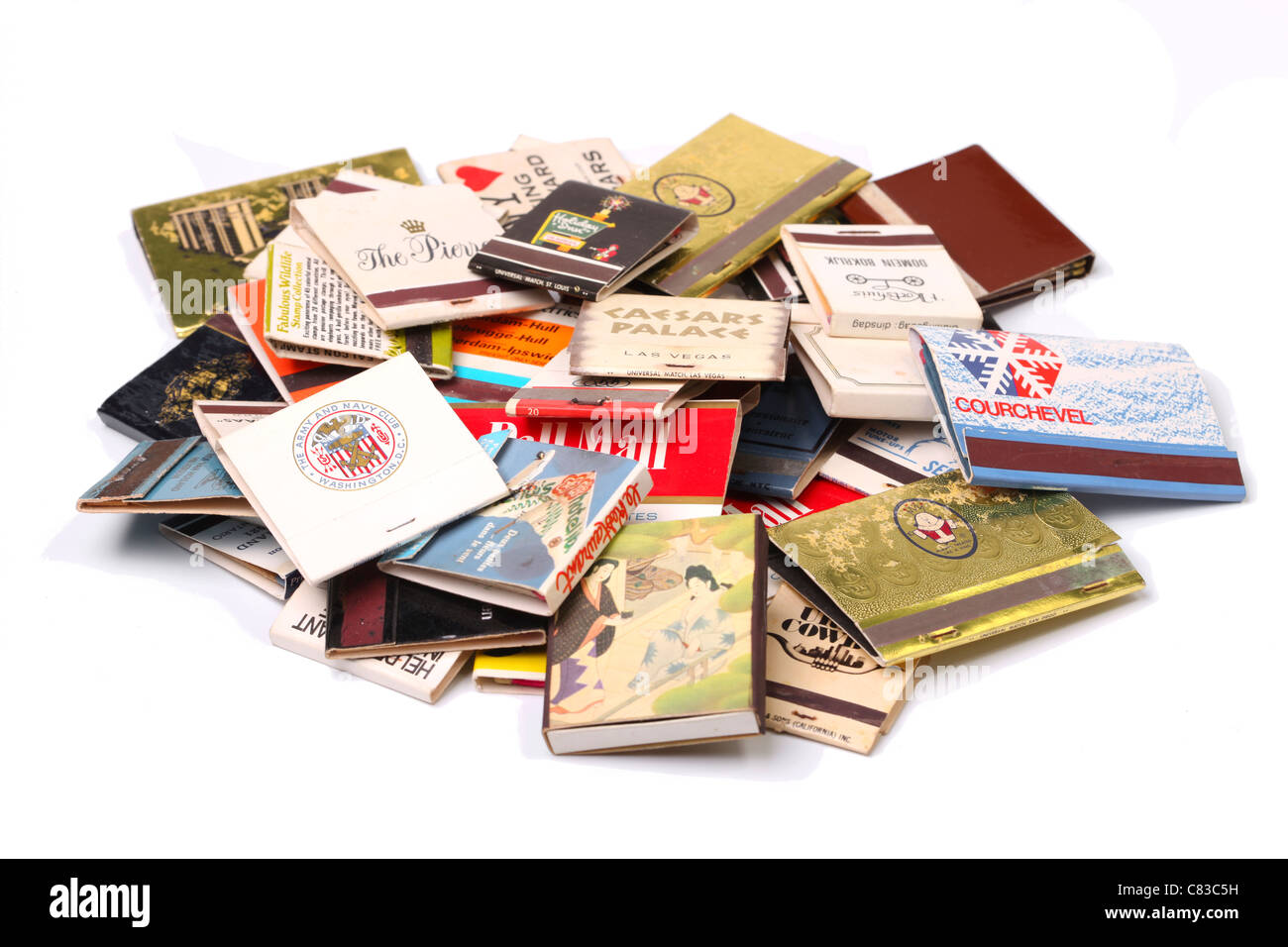 Matchboxes collection Stock Photo