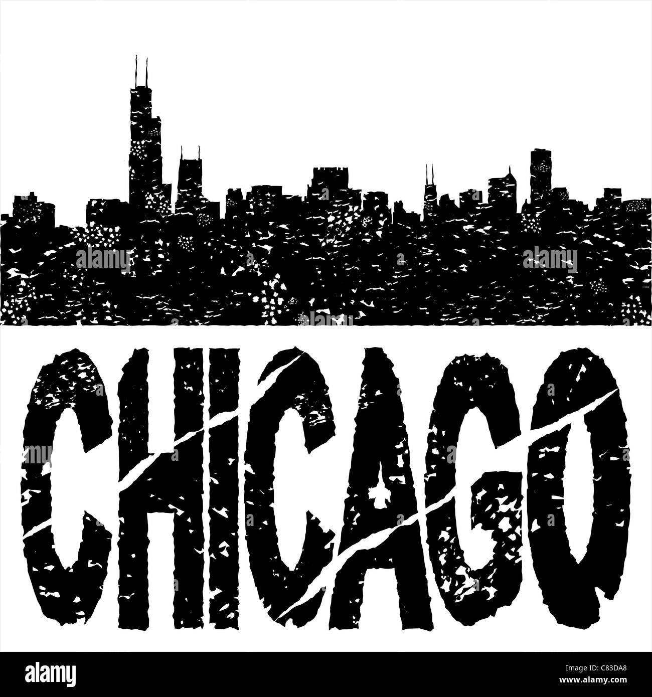 Chicago skyline illustration hi-res stock photography and images - Alamy