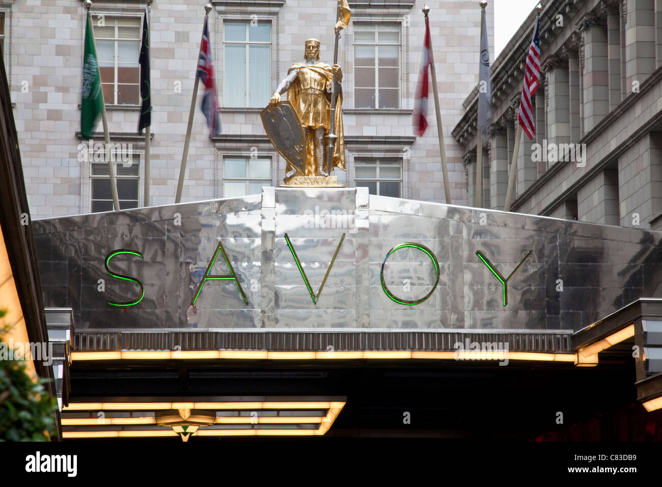 Savoy Hotel Exterior, London, England Stock Photo