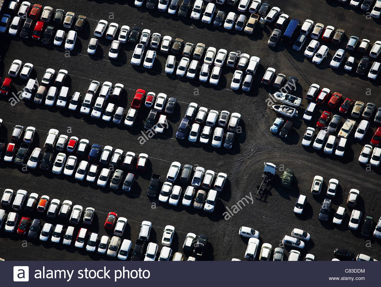 Aerial View Parking Lot Stock Photos & Aerial View Parking Lot Stock