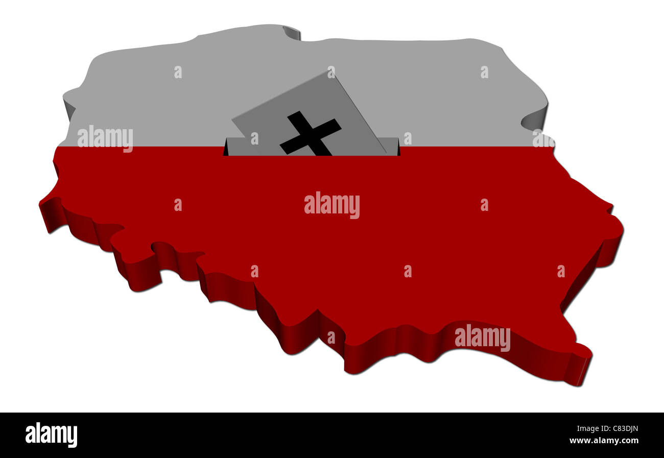 Poland election map with ballot paper illustration Stock Photo - Alamy