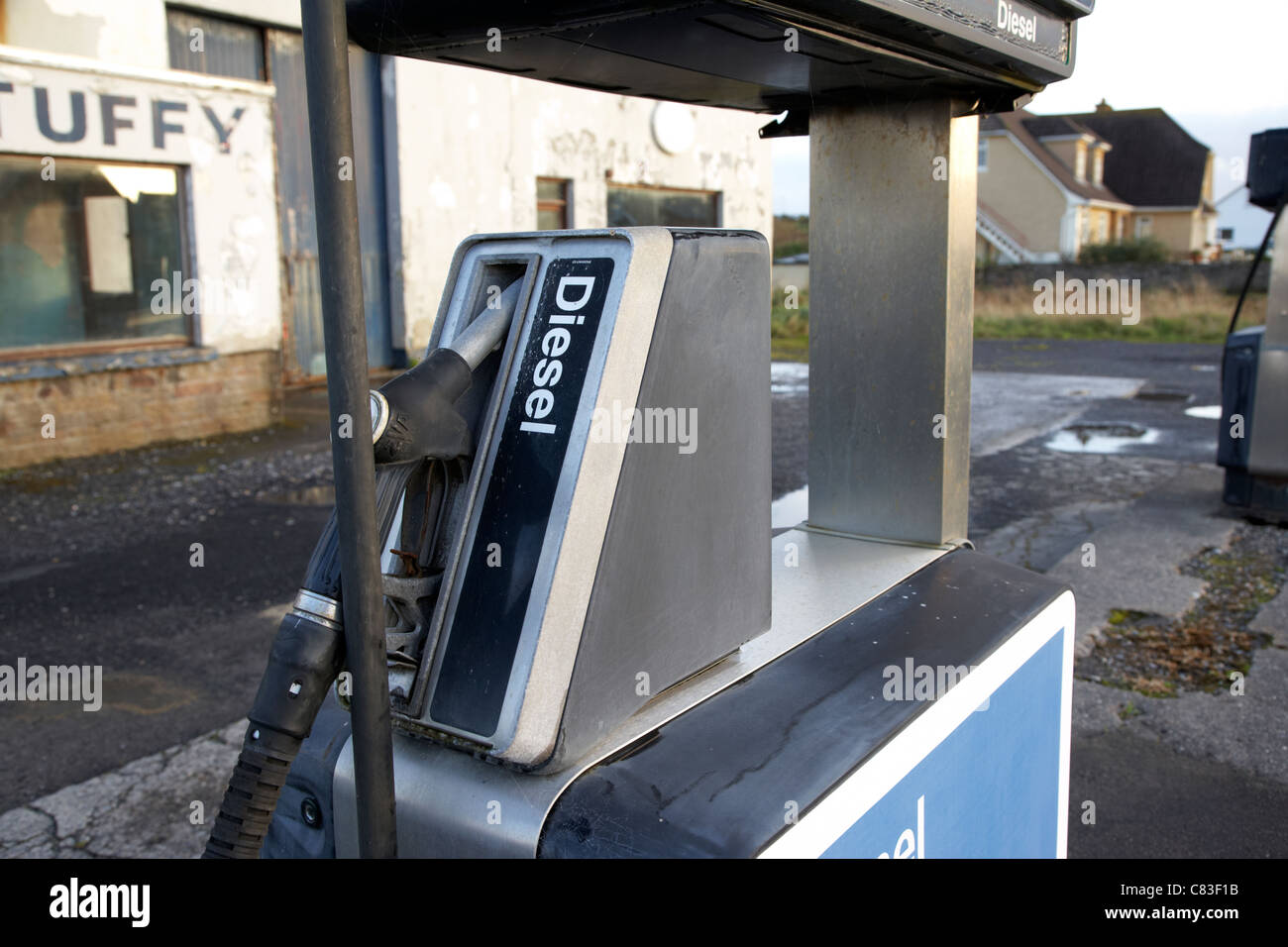 diesel fuel pump at an old abandonded rural petrol service station in