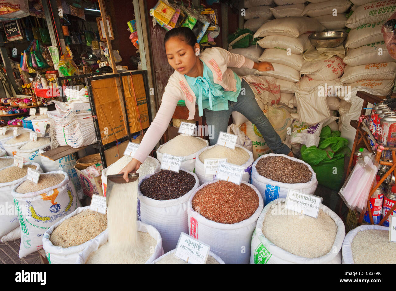 Rice in sacks cambodia hi-res stock photography and images - Alamy