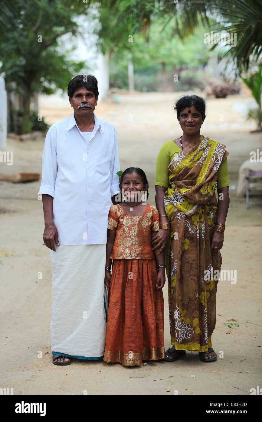 Indian family Andhra Pradesh South India Stock Photo