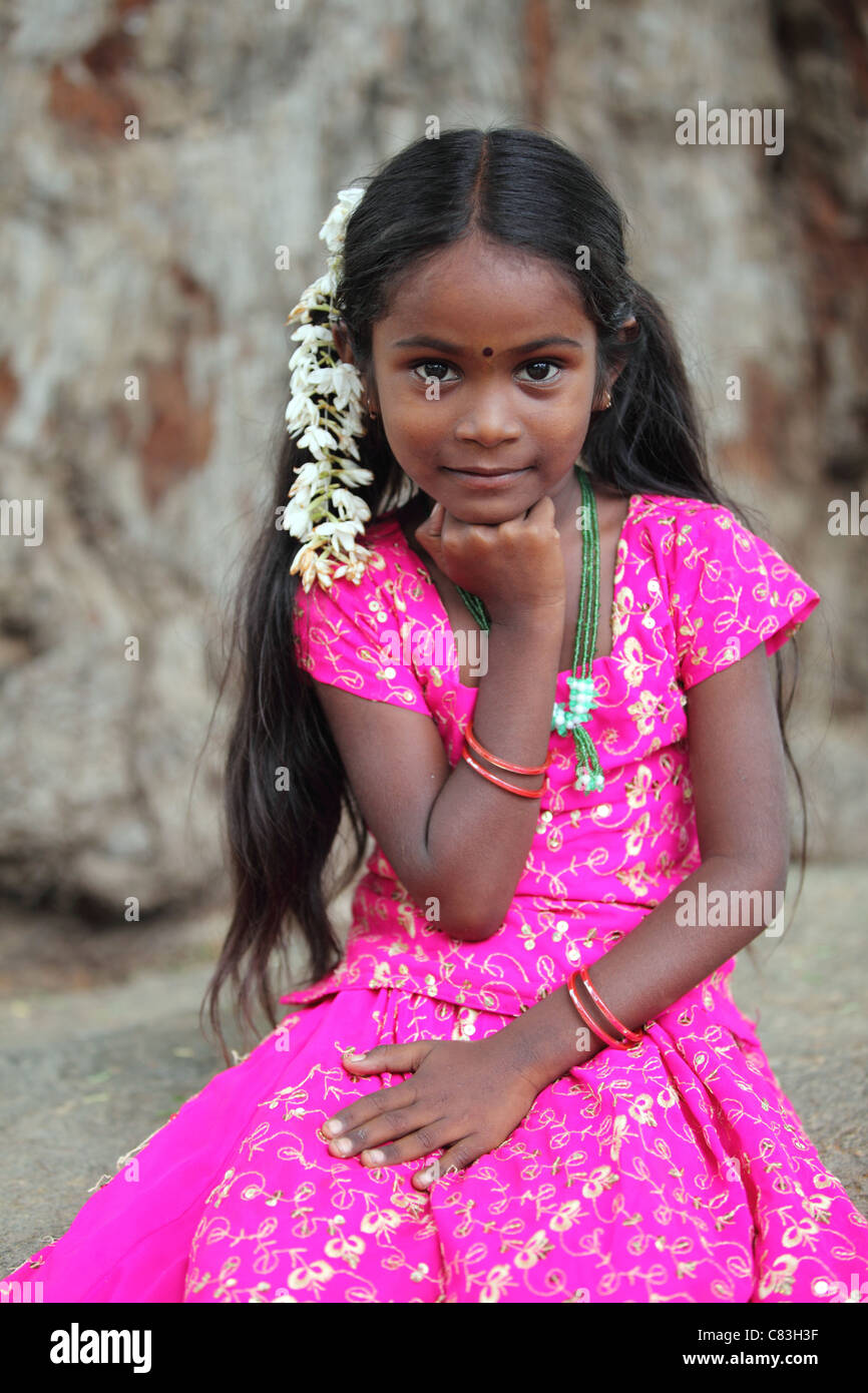 Indian girl portrait Andhra Pradesh South India Stock Photo - Alamy