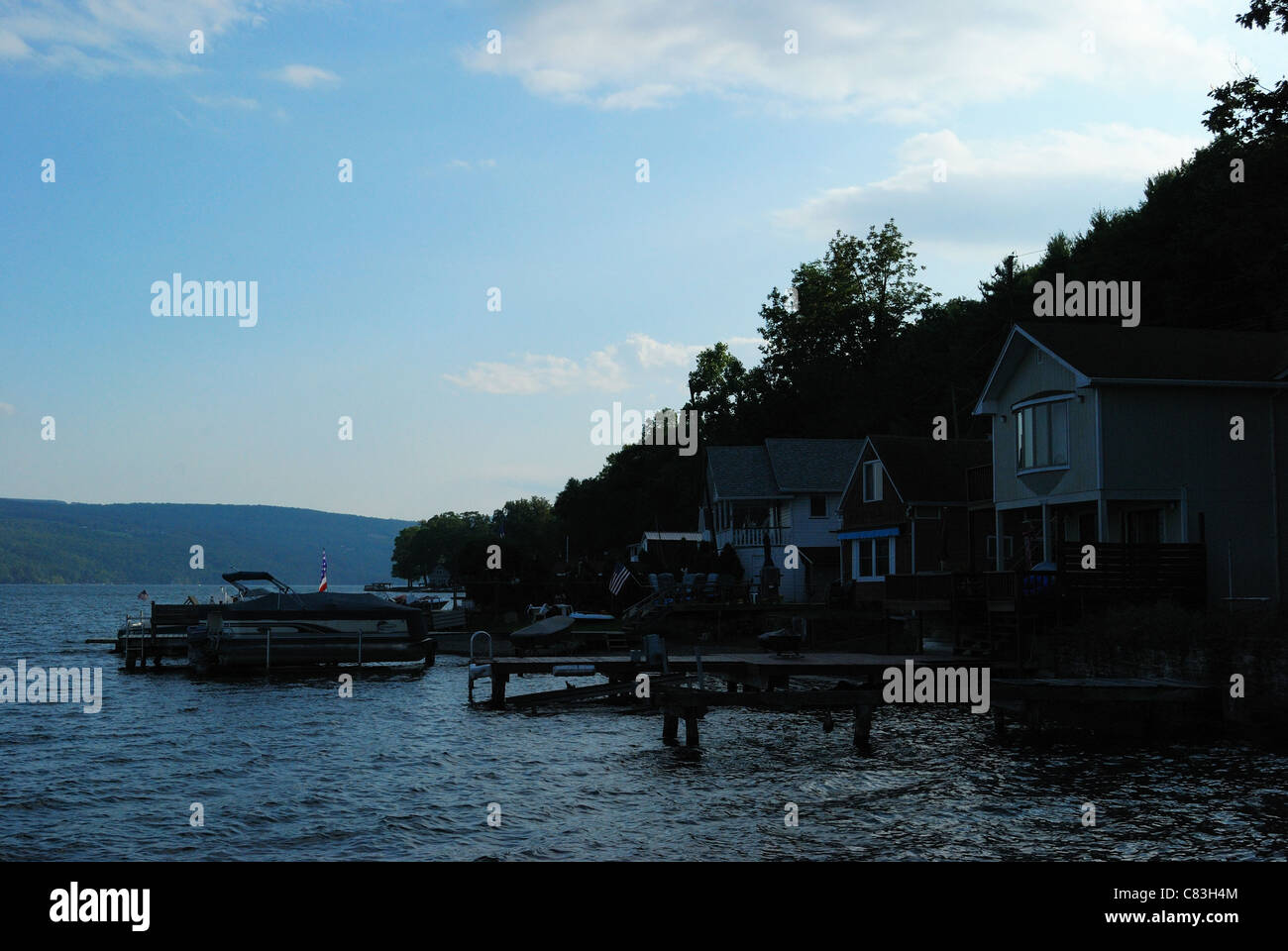Keuka Lake cottages at summer evening time Stock Photo Alamy