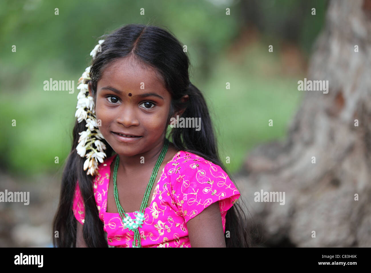Indian girl portrait Andhra Pradesh South India Stock Photo - Alamy
