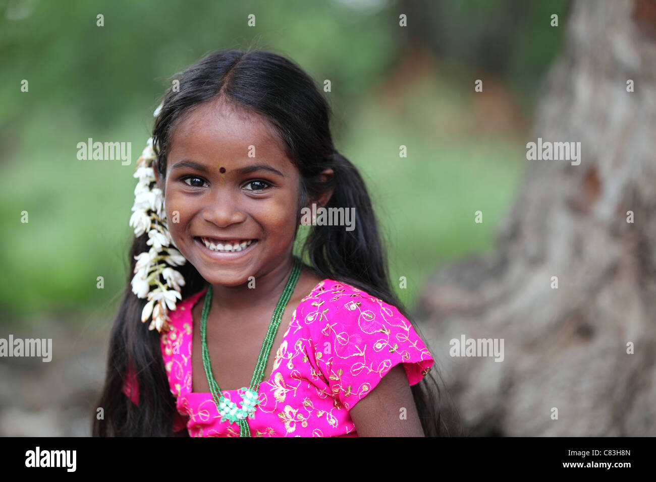 Indian girl portrait Andhra Pradesh South India Stock Photo - Alamy