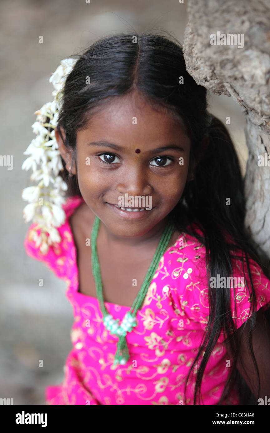 Indian girl portrait Andhra Pradesh South India Stock Photo - Alamy