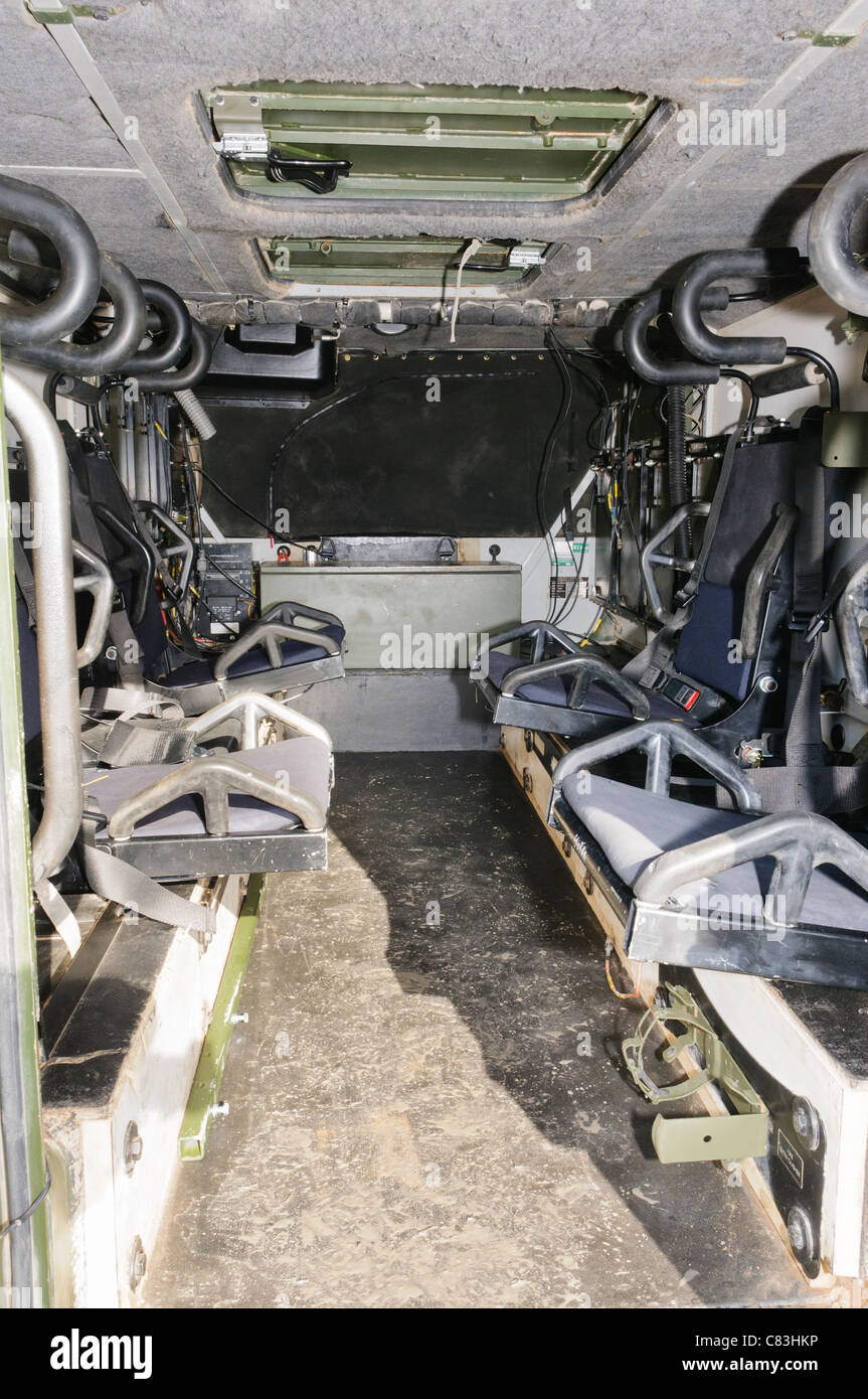 Inside a Vector Armoured Personnel Carrier Stock Photo